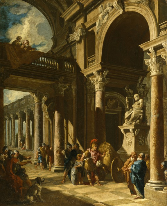 Alexander the Great Cutting the Gordian Knot, c. 1718-19. Oil on canvas, 28 7/8 x  23 1/2 in. (73.3 x 59.7 cm), The Walters Art Museum. 