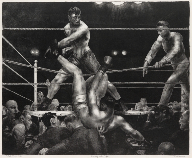 George Bellows, Dempsey and Firpo, lithograph, 1923-24.